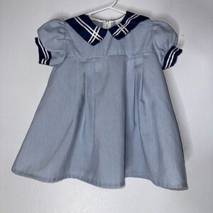Vintage Little Bit 4t Blue White Pinstripe Sailor‎ Dress
